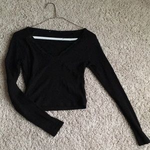 Lacy black long sleeve top